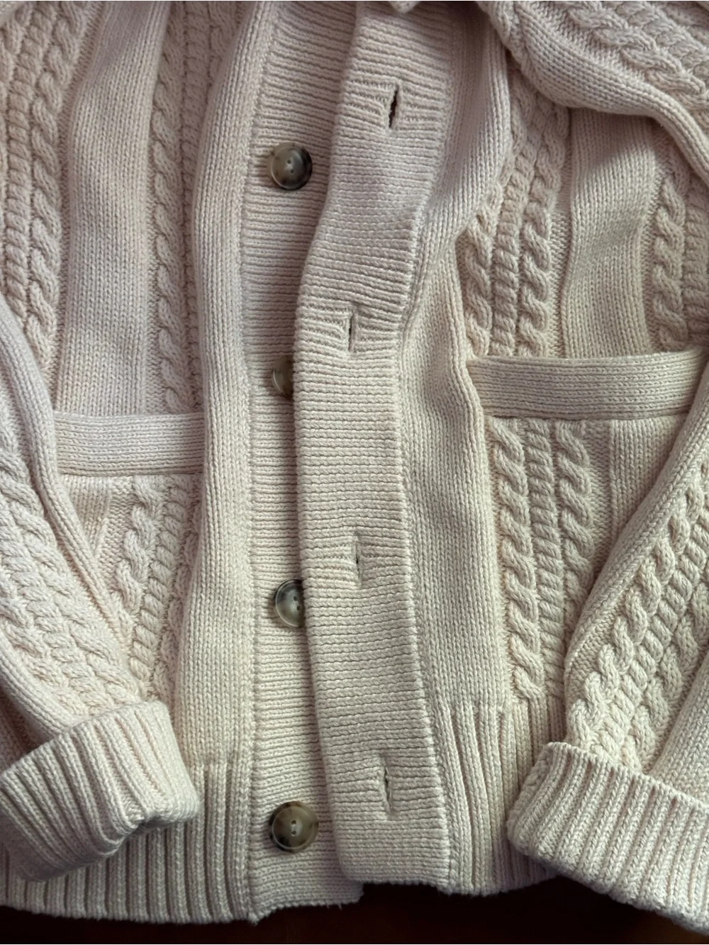 J. Crew Cream Cable-Knit Shawl Collar Cardigan - Picture 2 of 4